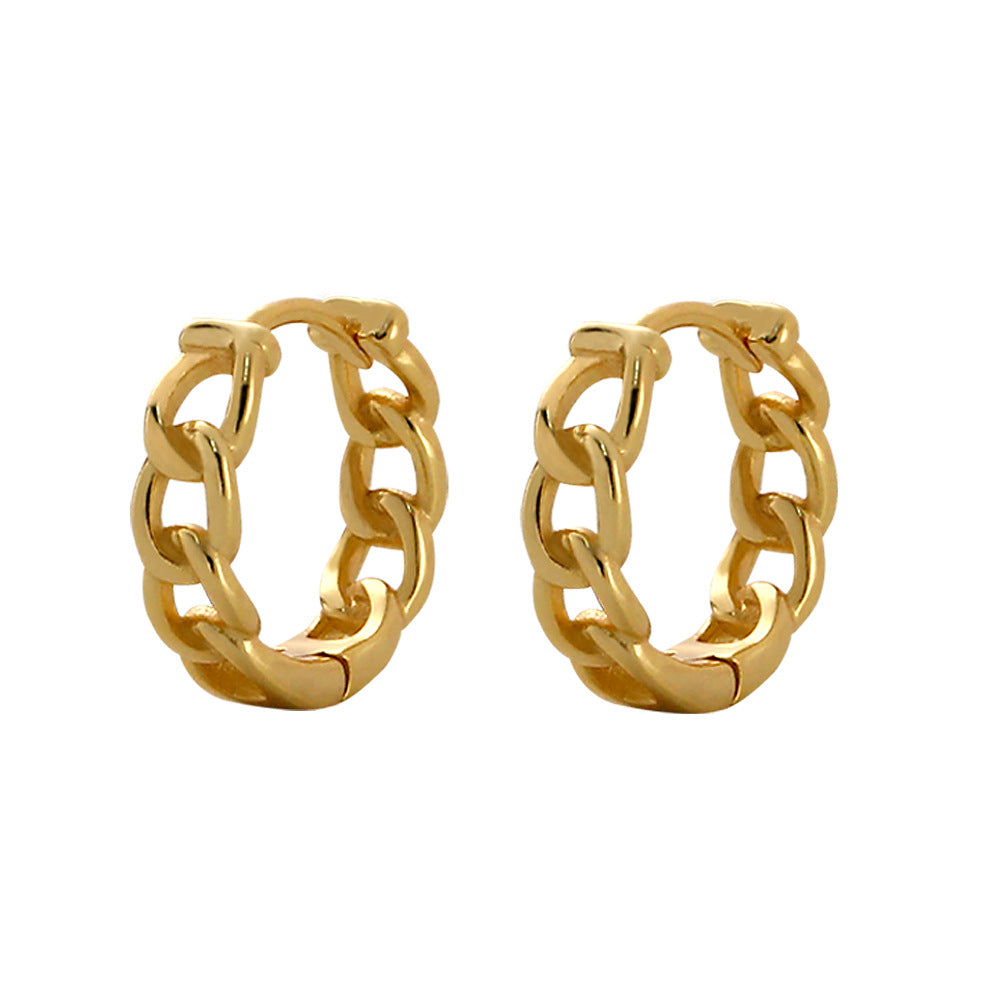gold chain hoop earrings, stainless steel mini hoops, gold chunky huggies, Susan Rose Jewellery