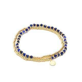 Lapis bracelet, gemstone bracelet Australia, blue and gold bracelet, lapis lazuli stacking bracelet, Susan Rose Jewellery, modern gemstone jewellery, fashion accessories Melbourne, bold beaded bracelet, boho luxe jewellery, handmade bracelets for women
