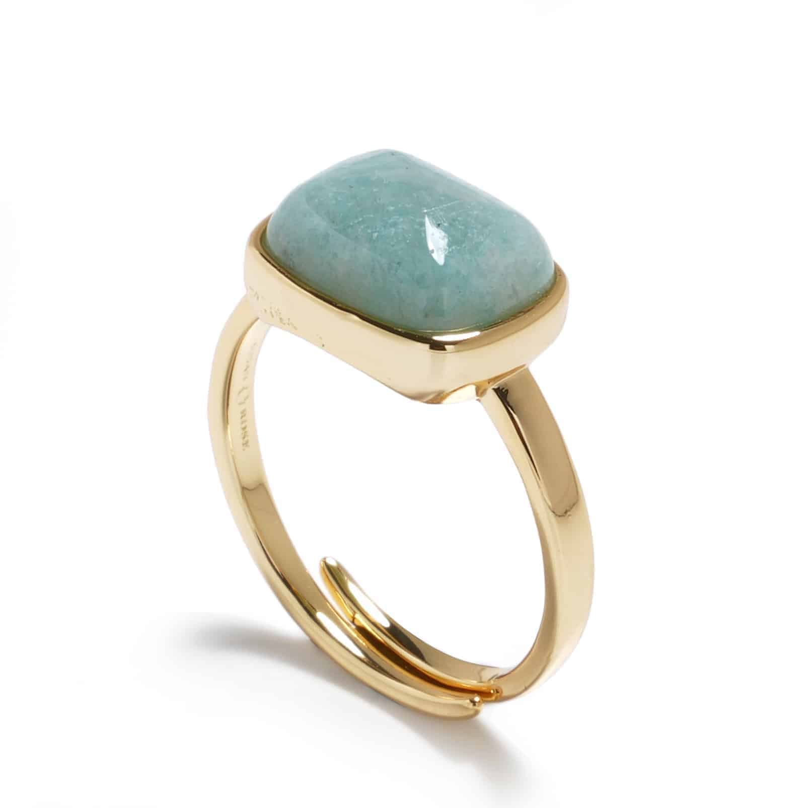 green fluorite ring, calming gemstone ring, gold crystal jewellery, Susan Rose rings, clarity stone ring