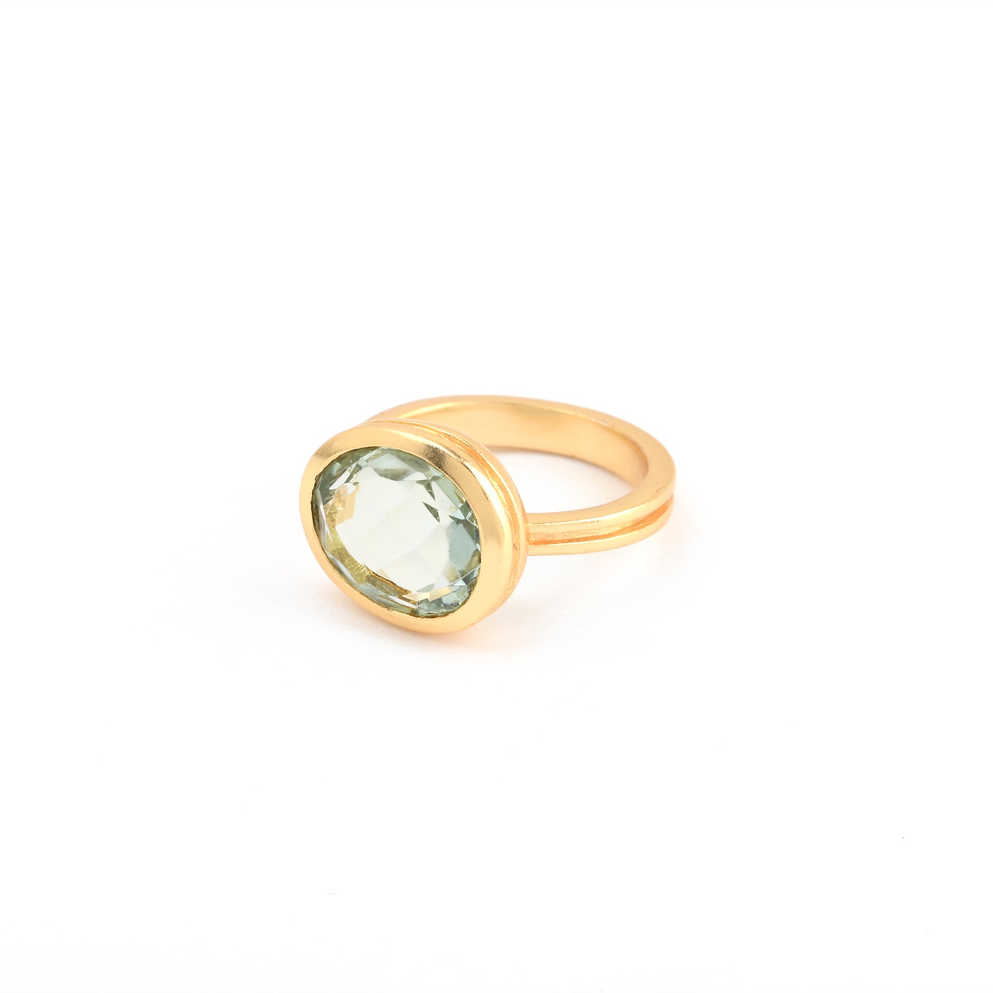 aqua gemstone ring, gold adjustable ring, aqua quartz jewellery, Kamala ring Australia, ocean-inspired jewellery