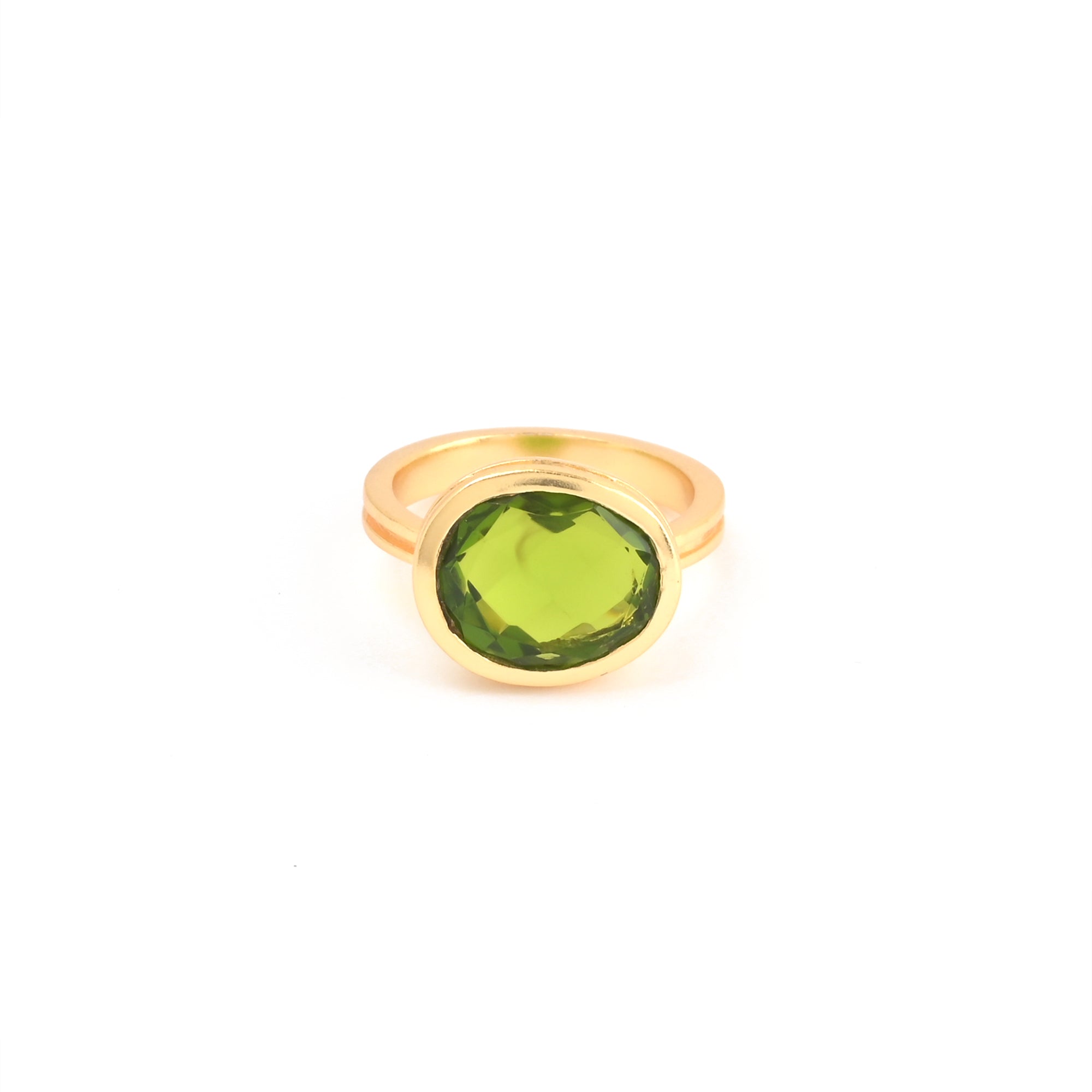 green quartz ring, adjustable gold ring, Kamala gemstone ring, green stone ring Australia, textured gold jewellery