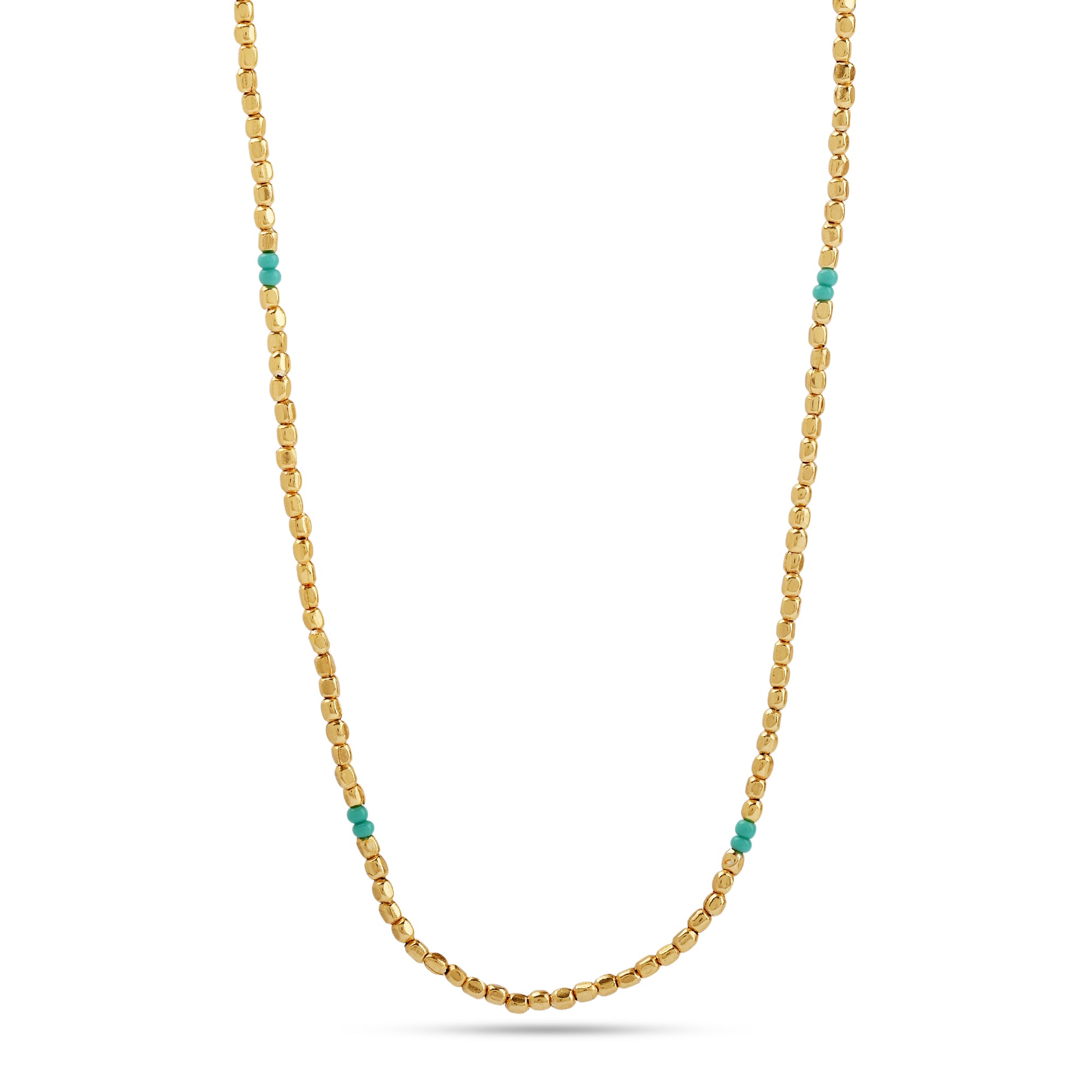 turquoise and gold necklace, seed bead jewellery, beachy gold necklace, summer necklace Australia, Mykonos inspired necklace, Susan Rose beaded jewellery