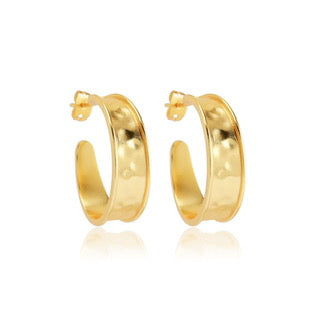 Hammered gold hoop earrings, bold gold jewellery, Susan Rose Jewellery, statement gold hoops, wide band hoop earrings, Australian handmade earrings, fashion-forward gold earrings, modern classic hoops