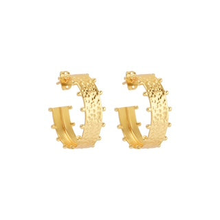 Susan Rose Jewellery, wide gold hoops, everyday bold earrings, modern boho jewellery, artisan gold earrings