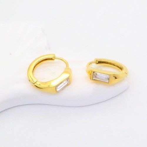 baguette huggy earrings, gold CZ huggies, minimalist sparkle hoops, rectangular crystal earrings, Susan Rose Jewellery