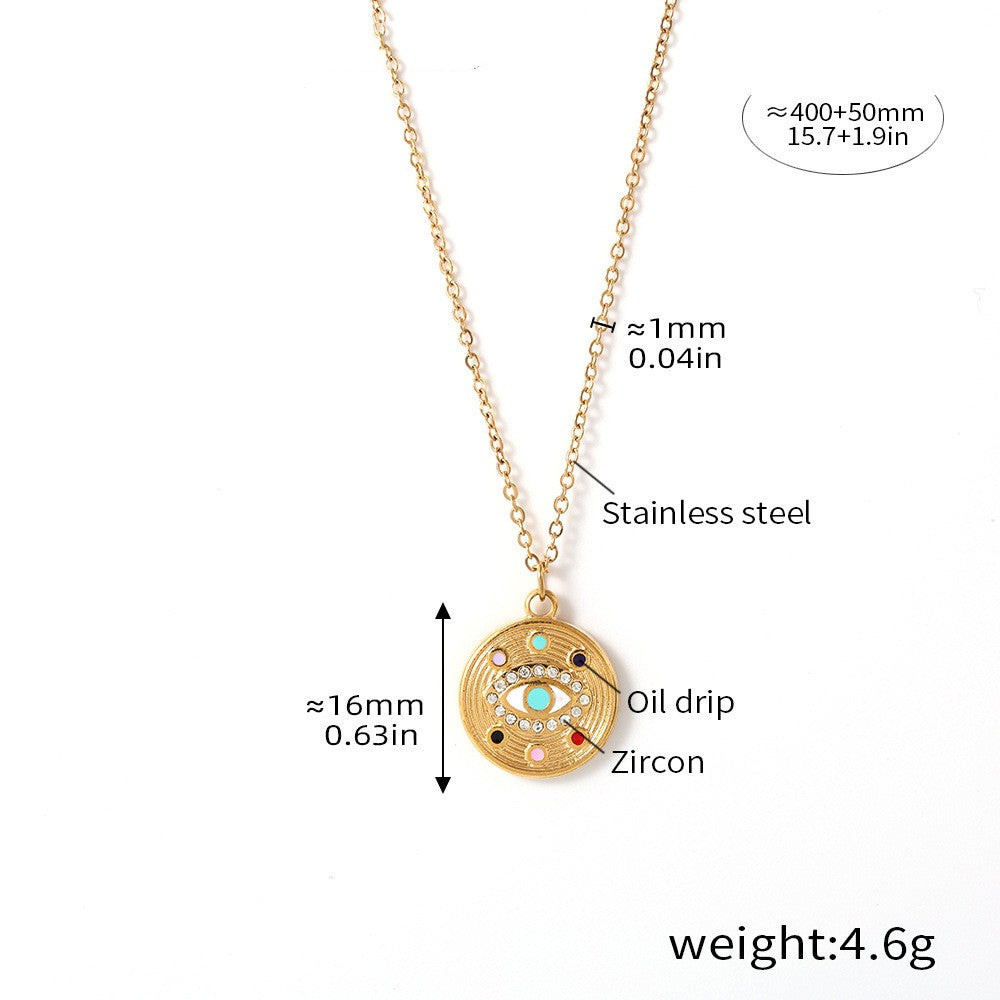 white evil eye necklace, pastel eye jewellery, spiritual gold pendant, CZ gold necklace, stainless steel eye necklace, Susan Rose Jewellery