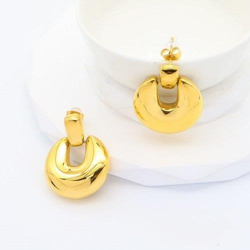 gold crescent earrings, golden sunset studs, stainless steel statement earrings, bold sculptural earrings, Susan Rose Jewellery