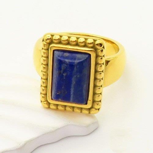 lapis lazuli ring gold, vintage blue stone ring, rectangle gemstone ring, nomadic jewellery style, Susan Rose Jewellery