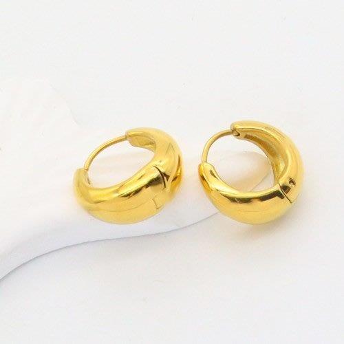 tapered gold hoop earrings, chunky huggie hoops, bold gold stainless steel earrings, Susan Rose Jewellery
