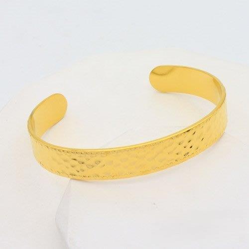 textured gold bangle, hammered gold cuff, wide bangle stainless steel, bold gold bracelet, Susan Rose Jewellery