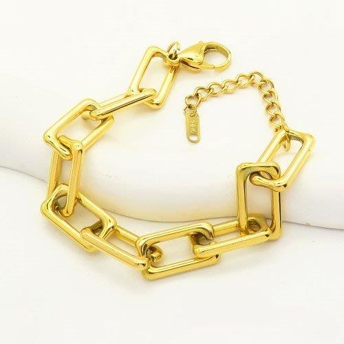 stainless steel gold link bracelet, gold chunky chain bracelet, tiff style link bracelet, Susan Rose Jewellery, bold everyday bangle