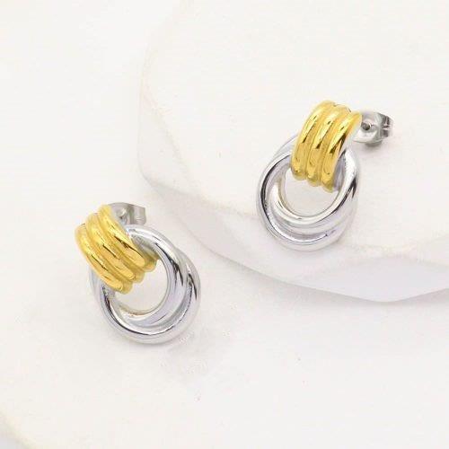 two-tone hoop earrings, gold silver earrings, stainless steel twist hoops, Susan Rose Jewellery, mixed metal jewellery