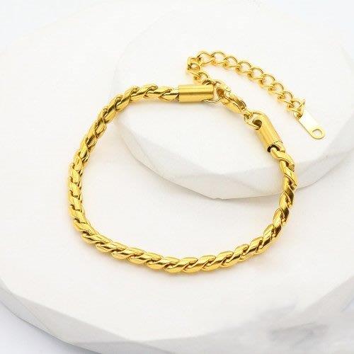 woven gold bracelet, stainless steel braided bracelet, gold link chain, Susan Rose Jewellery