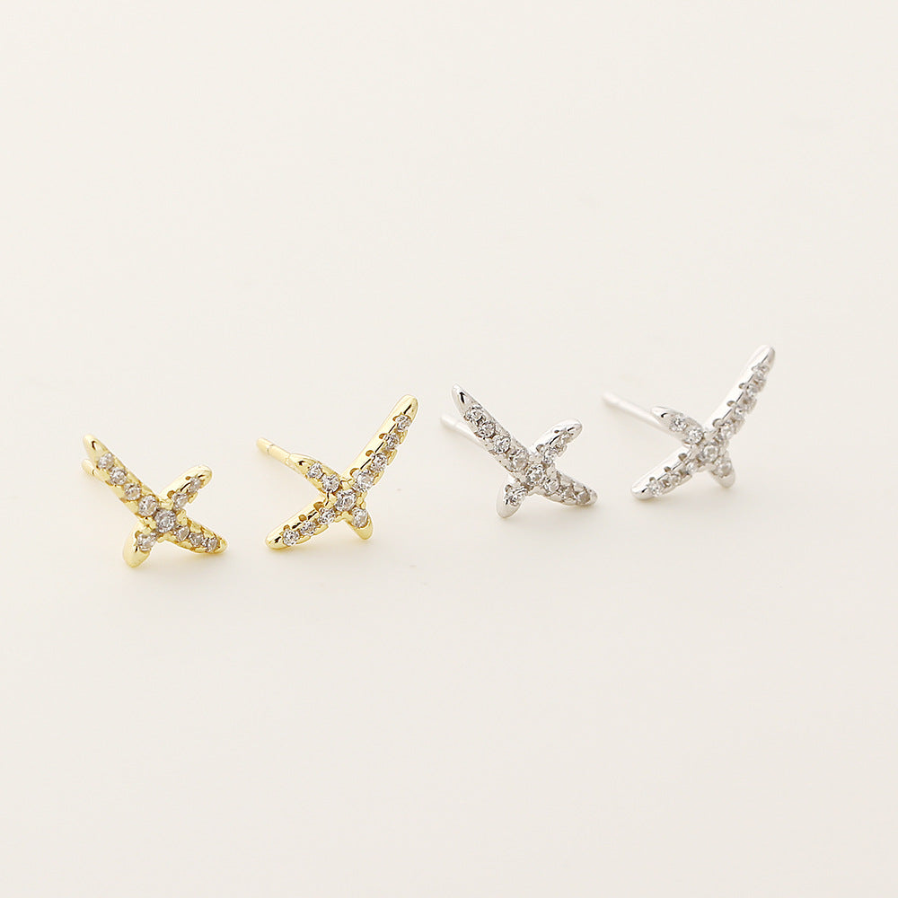 silver sword earrings, sterling silver studs, edgy earrings, dagger studs, cubic zirconia earrings, silver statement earrings